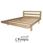 בסיס מיטה זוגית מעץ אורן מלא עם מסגרת  וראש מיטה  